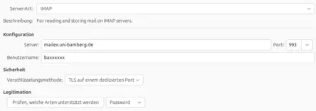 IMAP Einstellungen