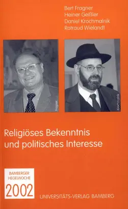 Buchcover von "Religi?ses Bekenntnis und politisches Interesse"