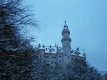 Photo of Neuschwanstein Castle in the mist.