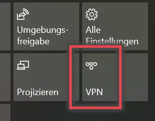 Ansicht Ausw?hlen der Option VPN